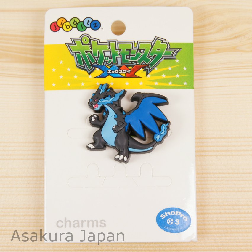 Pokemon 2015 XY crocs charms jibbitz Mega Charizard X Rubber pin