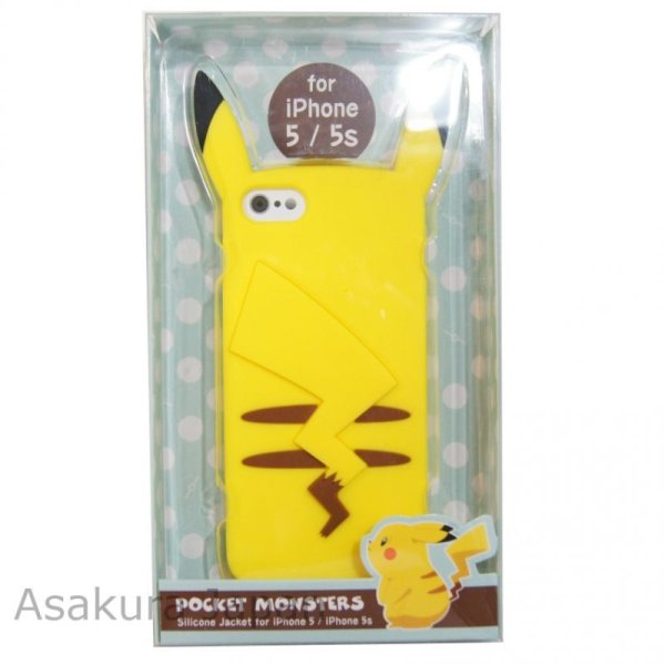 Photo1: Pokemon 2014 iPhone 5 5s Mobile Phone Soft silicone Cover Pikachu Tail (1)