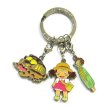 Photo2: Studio Ghibli My Neighbor Totoro Triple Metal Charm Key Chain Corn Mei Cat Bus (2)