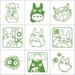 Photo2: Studio Ghibli My Neighbor Totoro mini rubber Stamp set (2)