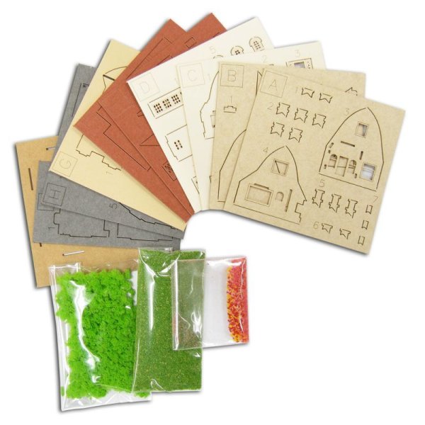 Photo3: Studio Ghibli mini Paper Craft Kit Kiki's Delivery Service 06 "Okino House" (3)