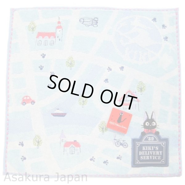 Photo1: Studio Ghibli Kiki's Delivery Service Mini Hand Towel Town map (1)