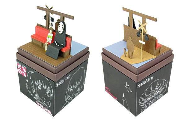 Photo2: Studio Ghibli mini Paper Craft Kit Spirited Away 15 "Unabara Dentetsu ni Notte" (2)