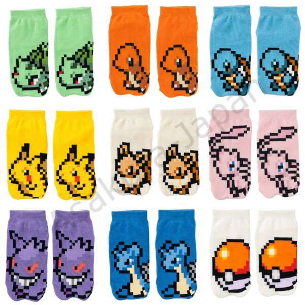 Photo3: Pokemon Center 2016 Pixel design Short Socks for Women 23 - 25 cm 1 Pair Monster Ball Dot (3)