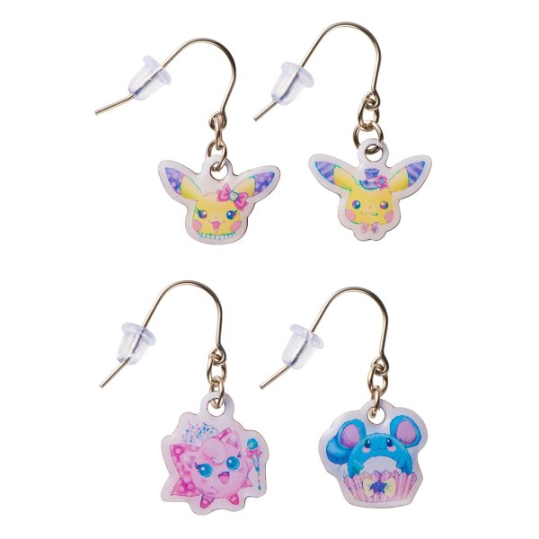 Photo1: Pokemon Center 2016 PokeNeco DOLCE Pierce Pierced Earrings (1)