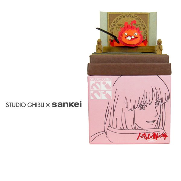 Photo1: Studio Ghibli mini Paper Craft Kit Howl's Moving Castle 33 "Calcifer and Bacon Egg" (1)