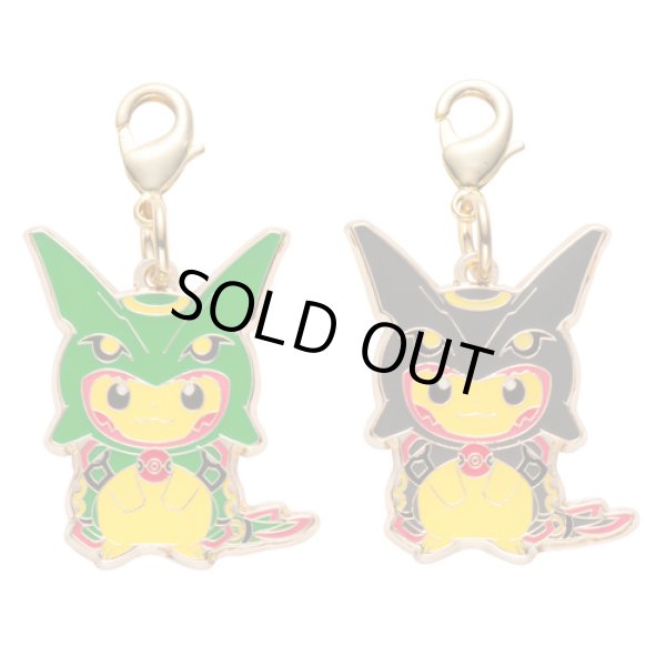 Photo1: Pokemon Center Sky Tree Town 2016 Poncho Pikachu Series Shiny Rayquaza Metal Charm Set (1)