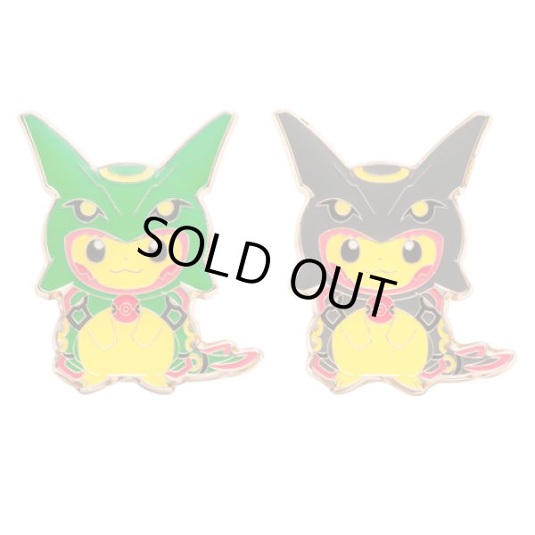 Photo1: Pokemon Center Sky Tree Town 2016 Poncho Pikachu Series Shiny Rayquaza Pin Badge set Pins (1)