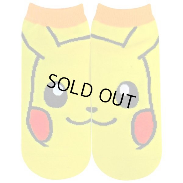 Photo1: Pokemon Socks for Women Big Face Pikachu 22 - 24 cm 1Pair (1)