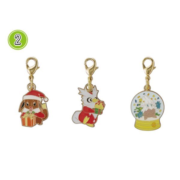 Photo1: Pokemon Center CHRISTMAS 2016 Metal Charm #2 Eevee Delibird Snorunt set (1)