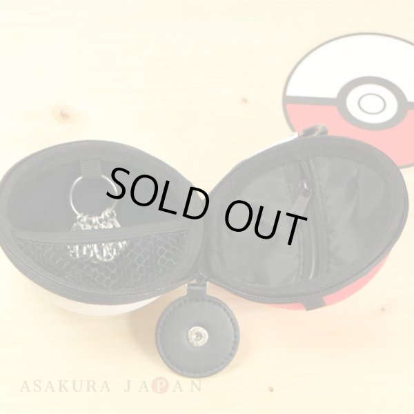 Photo6: Pokemon Center 2017 Monster Ball Hard Pouch case with carabiner key holder (6)