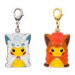 Photo1: Pokemon Center Sapporo 2017 Poncho Pikachu Series Vulpix & Alola Vulpix Metal Charm (1)