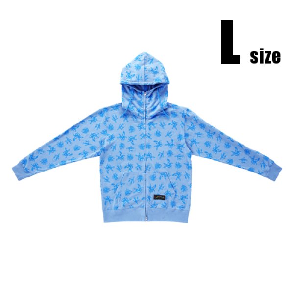 Photo1: Pokemon Center 2017 Eevee Collection Colorful Hoodie Glaceon L size (1)
