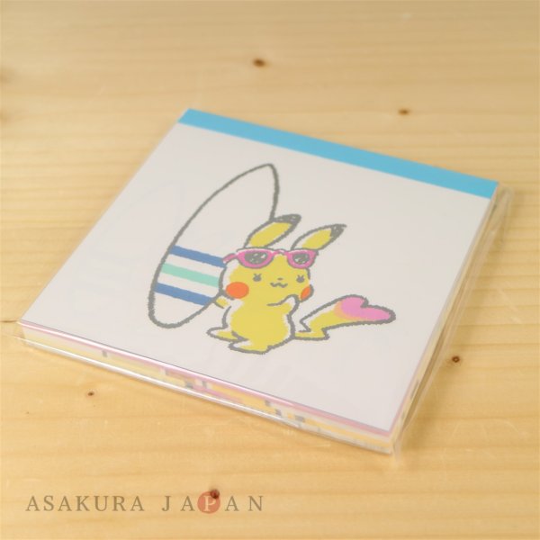 Photo1: POKEMON LOVE ITS' DEMO Memo pad Surfer Pikachu (1)
