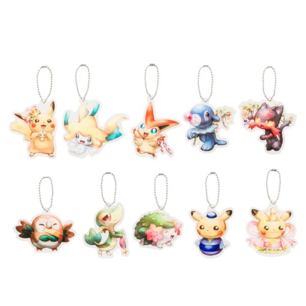 Photo5: Pokemon Center Tohoku 2017 Renewal Opening Acrylic Charm #9 Hikoboshi Pikachu Keychain (5)