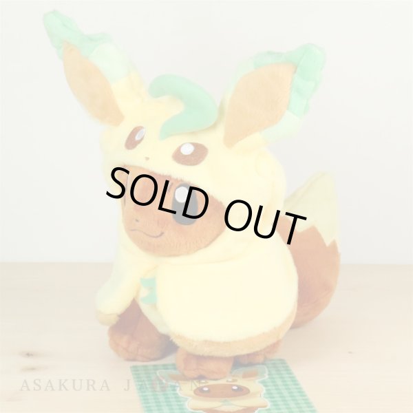 Photo2: Pokemon Center 2017 Eevee Poncho Series Leafeon ver.  Plush Toy (2)