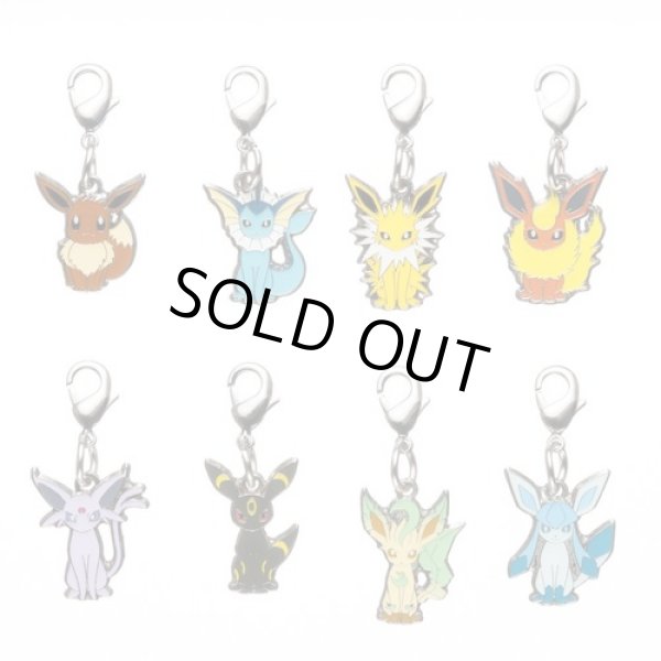Photo1: Pokemon Center 2011 Metal Charm # 133 134 135 136 196 197 470 471 Eevee Evolutions 8 pc 2011 ver. (1)