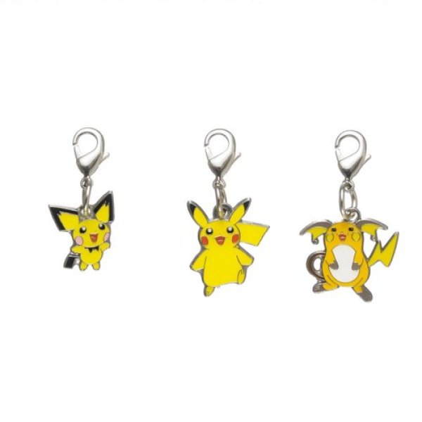 Photo1: Pokemon Center 2011 Metal Charm # 172 025 026 Pichu Pikachu Raichu (1)