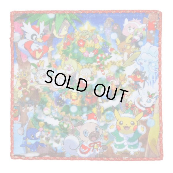 Photo1: Pokemon Center CHRISTMAS 2017 Hand towel Handkerchief Pikachu Alola Vulpix Rockruff (1)