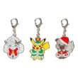 Photo1: Pokemon Center CHRISTMAS 2017 Metal Charm Set Pikachu Alola vulpix Rockruff (1)