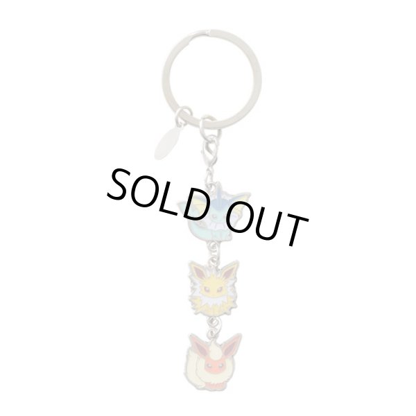 Photo2: Pokemon Center 2017 Transform Ditto Both sides Triple Metal Charm Key chain Vaporeon Jolteon Flareon (2)