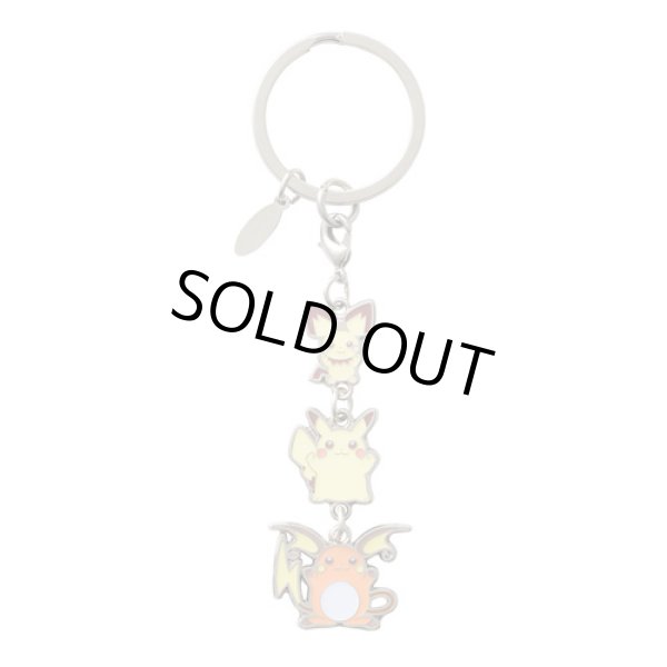 Photo2: Pokemon Center 2017 Transform Ditto Both sides Triple Metal Charm Key chain Pikachu Pichu Raichu (2)