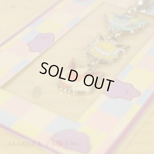 Photo4: Pokemon Center 2017 Transform Ditto Both sides Triple Metal Charm Key chain Vaporeon Jolteon Flareon (4)