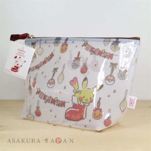 Photo4: POKEMON LOVE ITS' DEMO Christmas Vinyl Pouch Case Set of 2 Pikachu (4)
