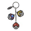Photo1: Pokemon Center 2017 Metal Key chain Poke Ball Game Dot Pixel design (1)