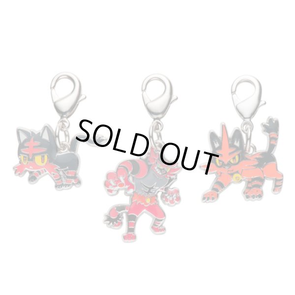 Photo1: Pokemon Center 2017 Metal Charm # 725 726 727 Litten Torracat Incineroar (1)