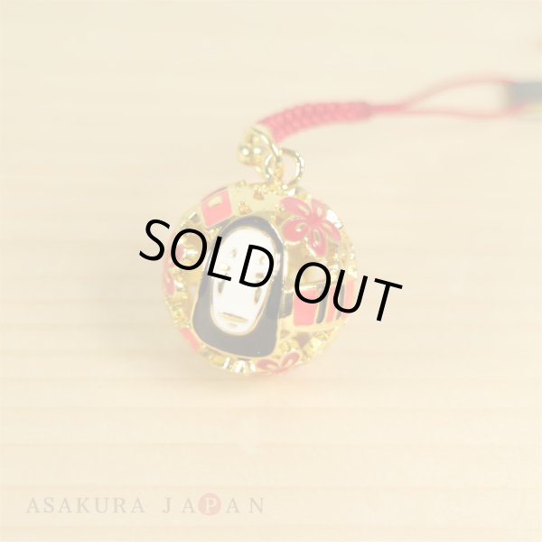 Photo4: Studio Ghibli Bell Charm Strap Spirited Away Kaonashi No Face wooden ticket (4)