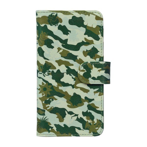 Photo1: Pokemon Center 2017 Multi Smartphone Cover 140 Camouflage Flip Case (1)