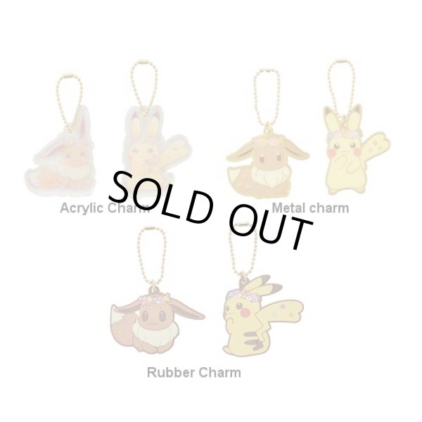 Photo2: Pokemon Center 2018 Pikachu & Eevee’s Easter Key chain with Egg case Eevee Metal charm (2)