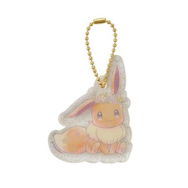 Photo1: Pokemon Center 2018 Pikachu & Eevee’s Easter Key chain with Egg case Eevee Acrylic charm (1)