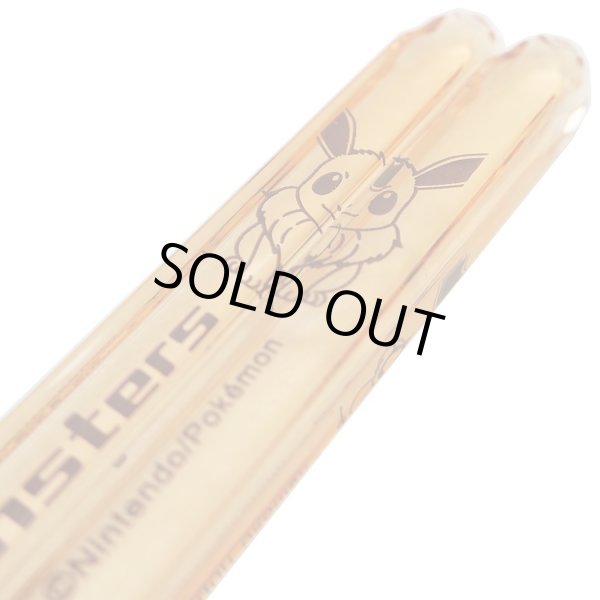 Photo3: Pokemon Transparent chopsticks Adult Size Eevee Light Orange (3)