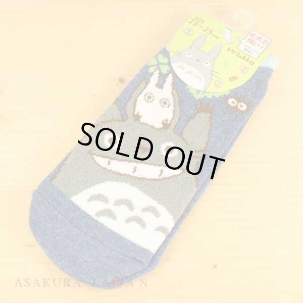Photo1: Studio Ghibli My Neighbor Totoro Socks for Women 23-25cm 1Pair 829 Sho Totoro Blue (1)