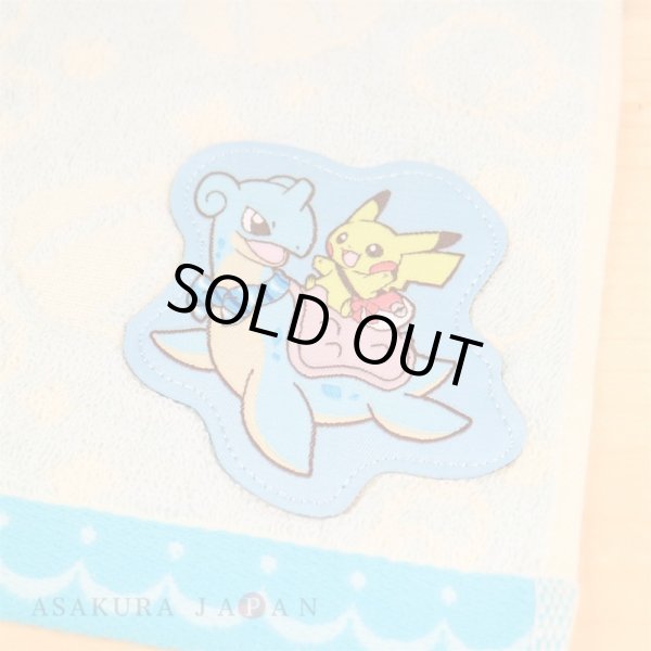 Photo3: Pokemon Center 2018 Pikachu Riding With Lapras Hand towel Handkerchief (3)