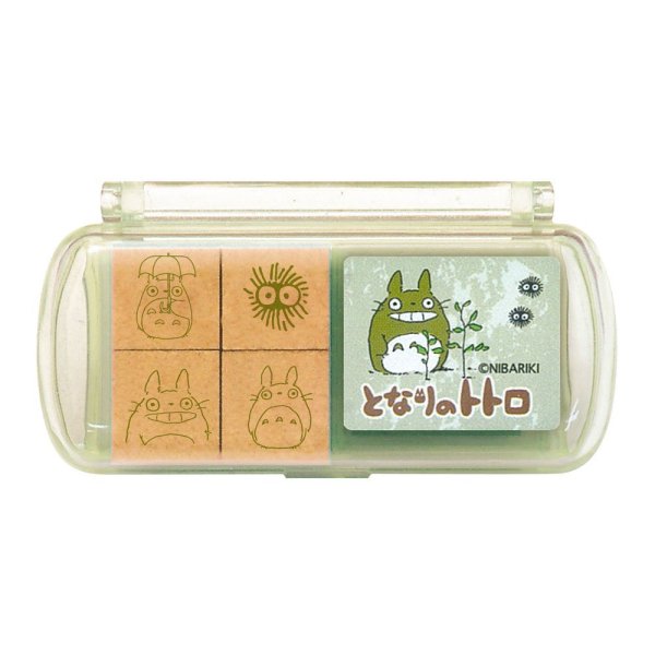 Photo1: Studio Ghibli Mini Rubber Stamp with inkpad set My Neighbor Totoro #3 (1)