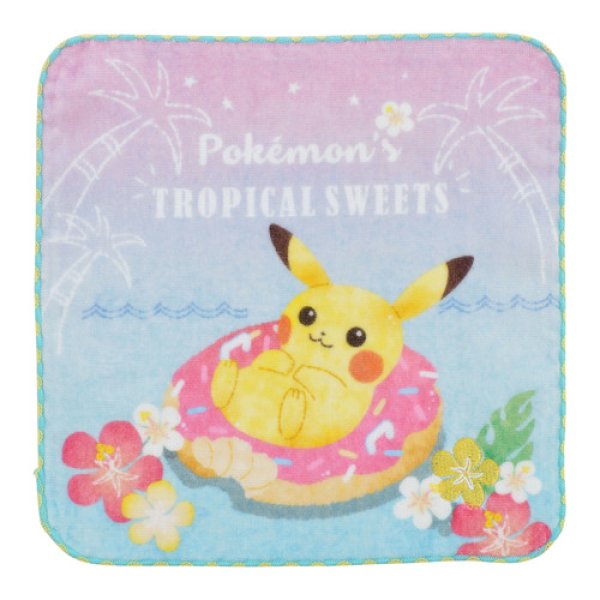 Photo1: Pokemon Center 2018 Tropical Sweets Hand towel Handkerchief Pikachu (1)