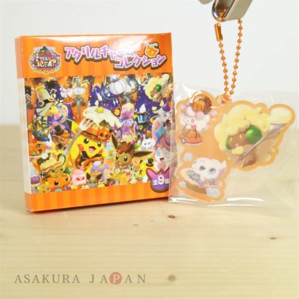 Photo1: Pokemon Center 2018 Halloween We Are TEAM TREAT ! Acrylic Charm Key Chain #9 Whimsicott (1)