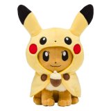 Pokemon Center 2018 FAN OF PIKACHU & EEVEE Pikachu Poncho Eevee Plush doll