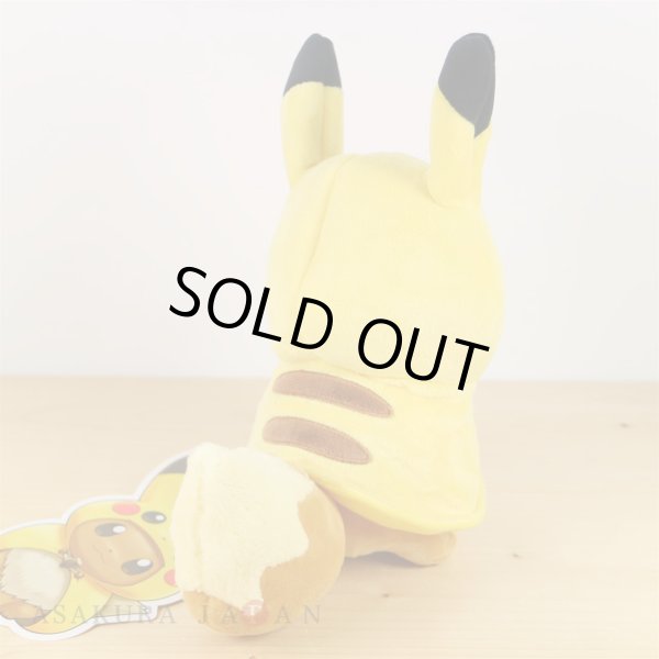 Photo3: Pokemon Center 2018 FAN OF PIKACHU & EEVEE Pikachu Poncho Eevee Plush doll (3)