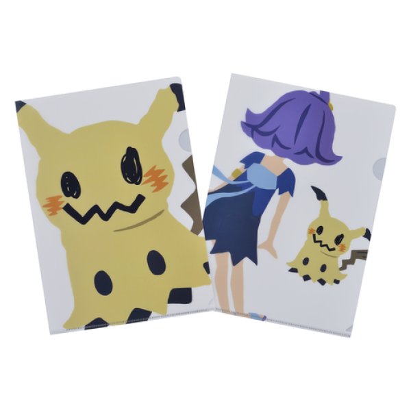 Photo1: Pokemon Center 2018 pokemon time A4 Size Clear File 2 pc Acerola Mimikyu (1)