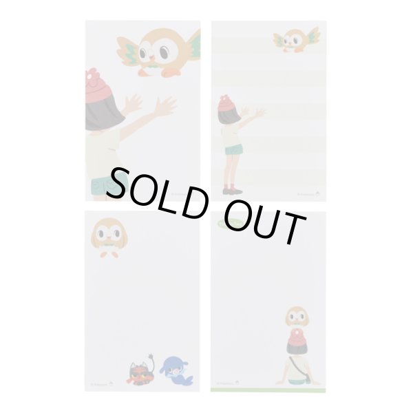 Photo3: Pokemon Center 2018 pokemon time Book Shaped Memo Pad Selene Rowlet Notepad (3)