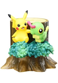 Pokemon 2018 Atsumete! Kasanete! Pokemon Forest vol.2 #1 Pikachu Caterpie Figure