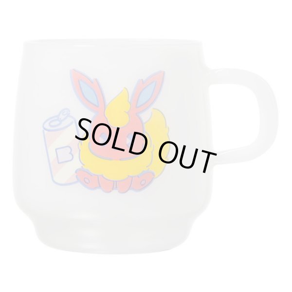 Photo1: Pokemon Center 2019 MIX AU LAIT Heat-resistant glass mug Flareon (1)