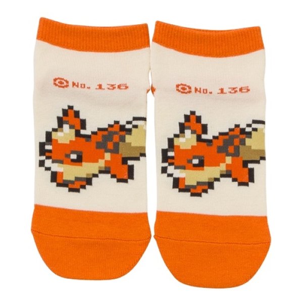 Photo1: Pokemon Center 2019 Eevee DOT COLLECTION Flareon Socks for Women 23 - 25 cm 1 Pair (1)