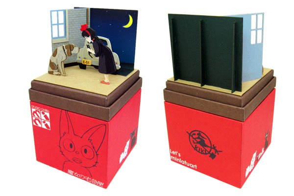 Photo2: Studio Ghibli mini Paper Craft Kit Kiki's Delivery Service 84 "Kiki & Jefferson" (2)