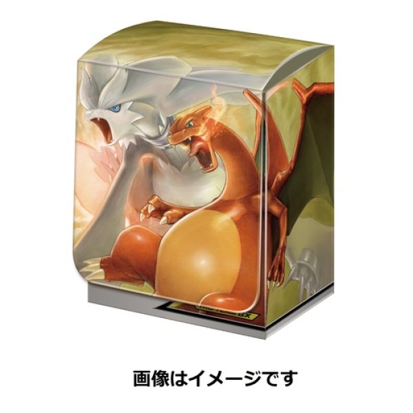 Photo1: Pokemon Center Original Card Game Flip deck case Reshiram & Charizard TAG TEAM GX (1)