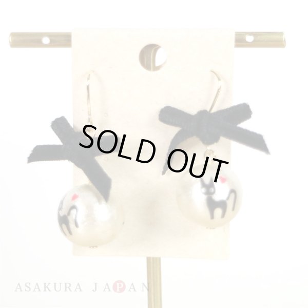 Photo1: Studio Ghibli Accessory Kiki's Delivery Service Pierced Earrings 22224 Jiji Black (1)